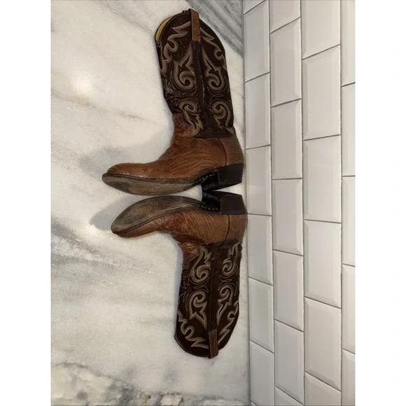 Panhandle Slim Men's 9.5D Brown Leather Cowboy Boots‎ 87266 OLA0003